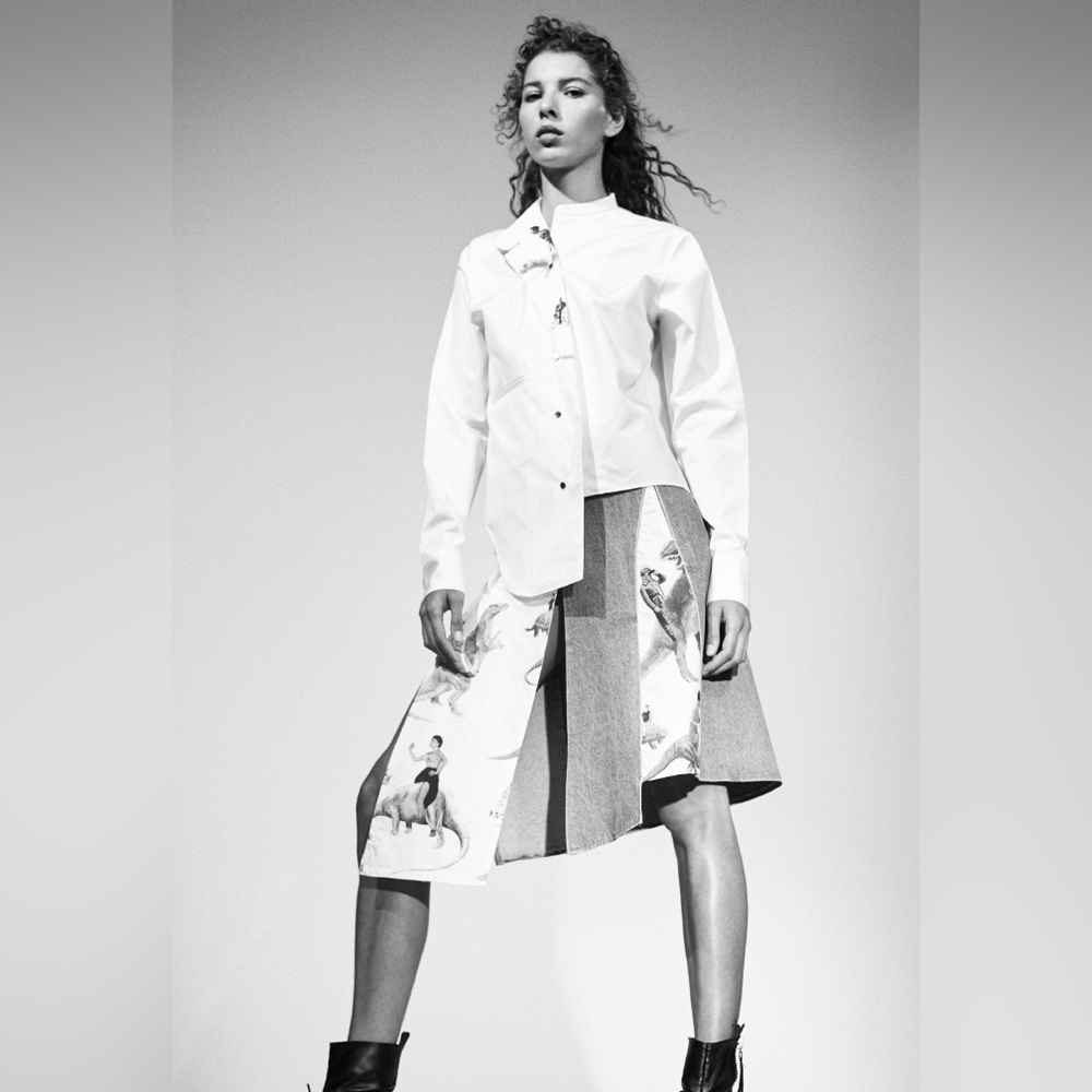 NWT Ji Oh Unbalanced Shirt - White - Picture 8 of 10